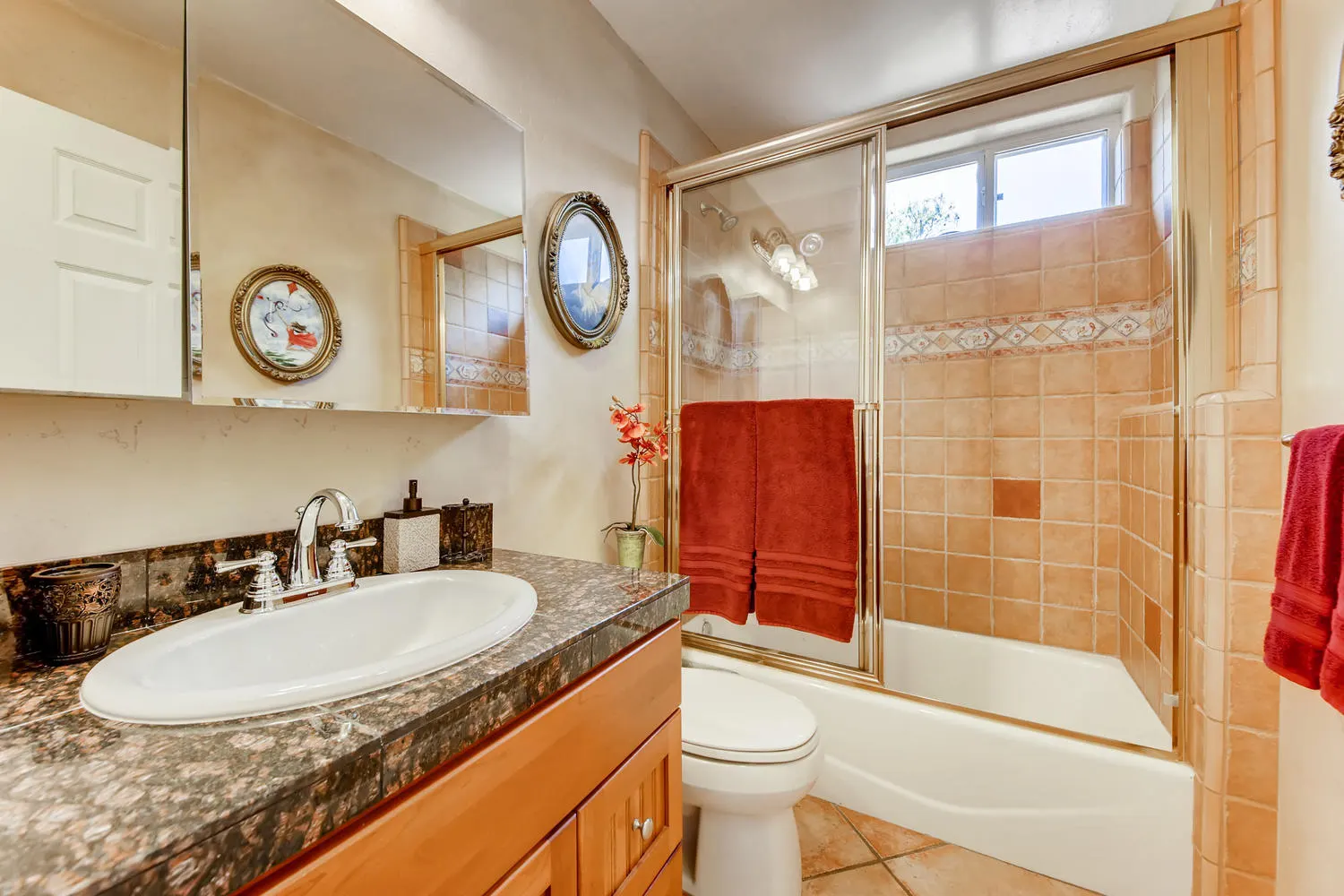 The Guest Suite bath with a soaking tub and a separate shower stall